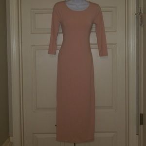 Forever 21 Apricot Pale Pink Blush Midi  Dress